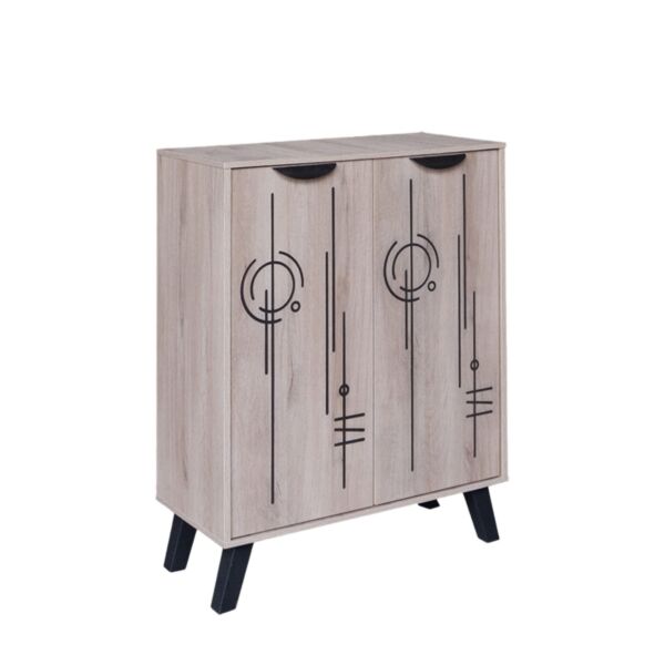 خزانة أحذية بابين خشب ماليزي ريماس - بيج