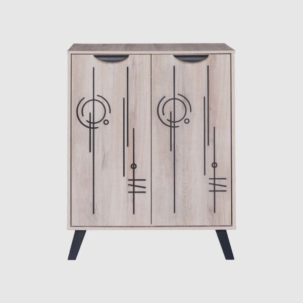 خزانة أحذية بابين خشب ماليزي ريماس - بيج