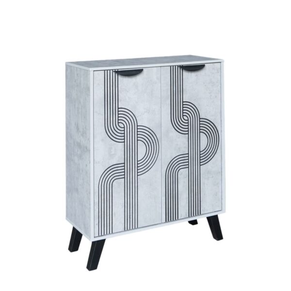 خزانة أحذية بابين خشب ماليزي لاروز - رمادي