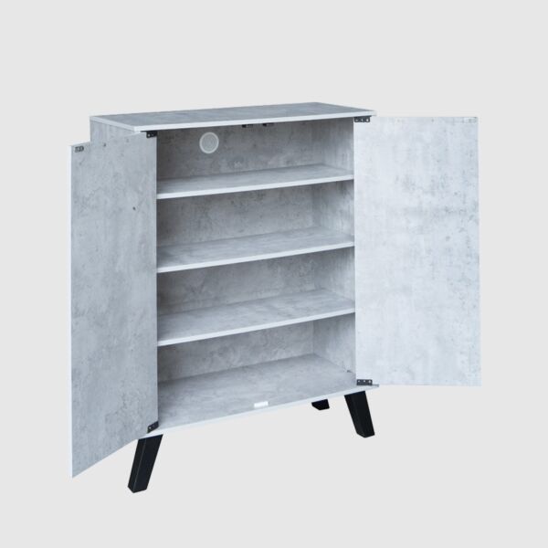 خزانة أحذية بابين خشب ماليزي لاروز - رمادي