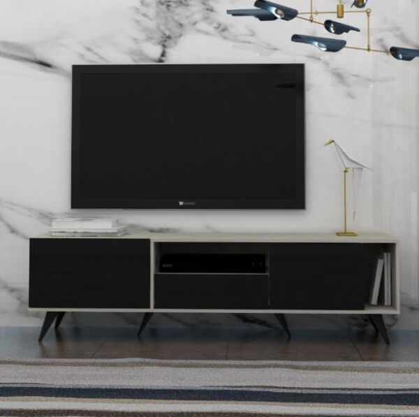 طاولة تلفزيون أفونا رمادي واسود