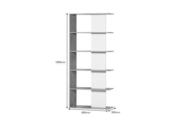 وحدة تخزين رفوف جانبية ريجاي رمادي وابيض