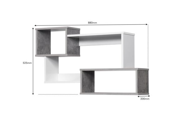 أرفف حائط متشابكة رودي ابيض ورمادي