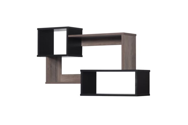 أرفف حائط متشابكة رودي بني غامق واسود