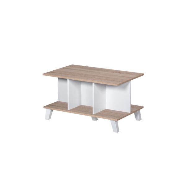 طاولة قهوة دورين خشب ماليزي اللون خشبي وابيض