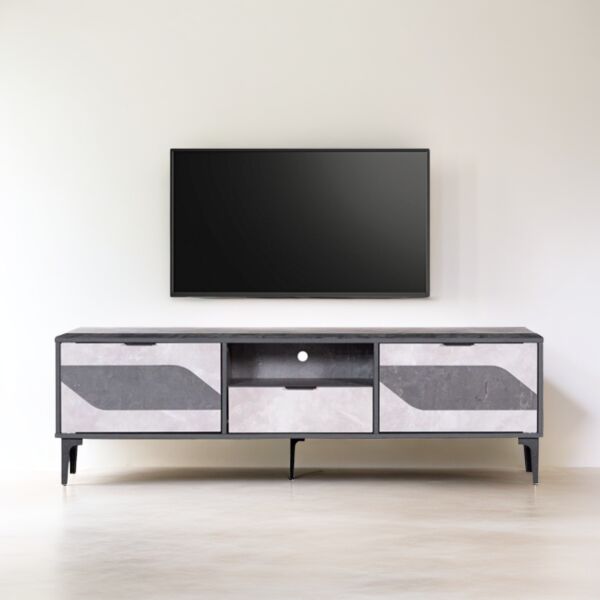 طاولة تلفزيون هاردل - رمادي غامق ورمادي فاتح