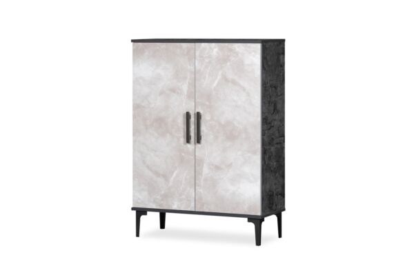 خزانة احذية بابين روبيك - ابيض