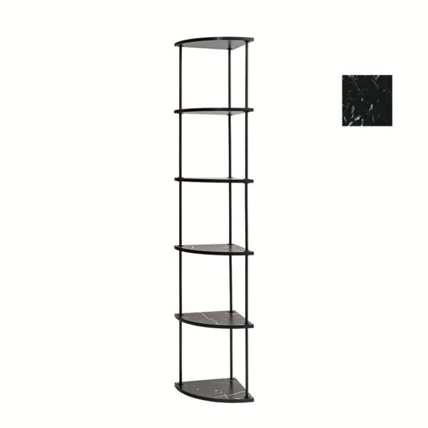 وحدة تخزين رفوف 6 مستويات شكل زاوية - أسود