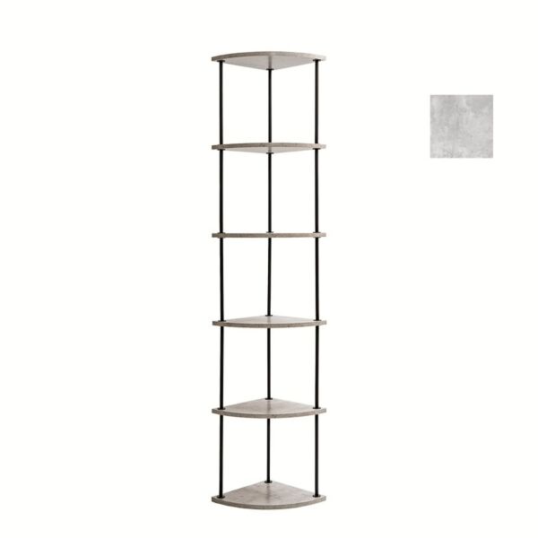 وحدة تخزين رفوف شكل زاوية 6 مستويات - أبيض