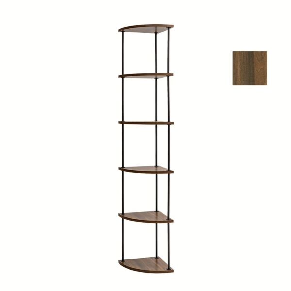 وحدة تخزين رفوف 6 مستويات شكل زاوية - بني