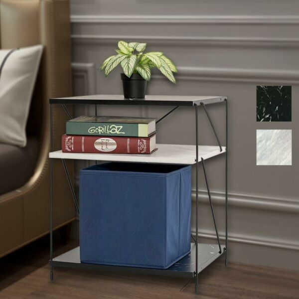 طاولة جانبية مودرن - ابيض واسود