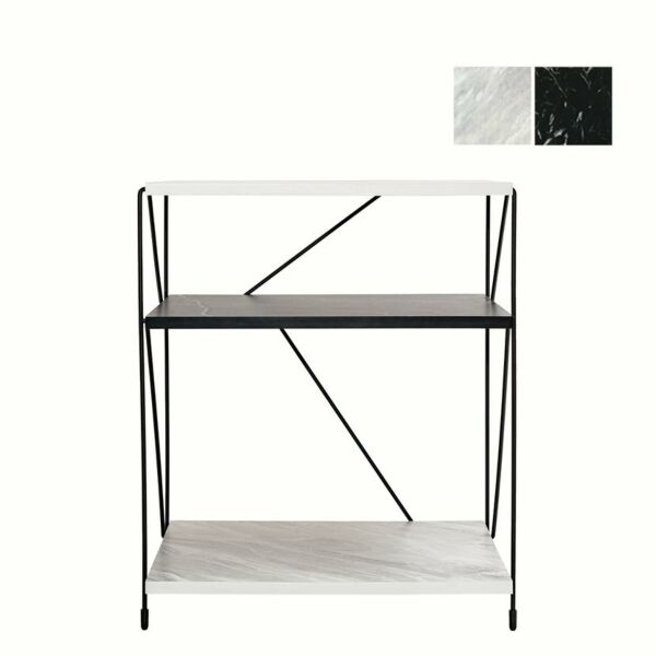 طاولة جانبية مودرن - اسود وابيض