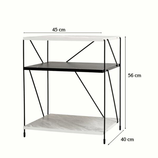 طاولة جانبية مودرن - اسود وابيض