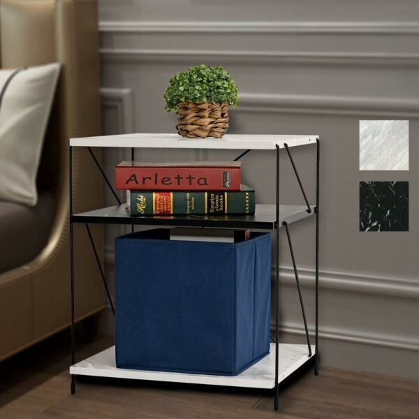 طاولة جانبية مودرن - اسود وابيض