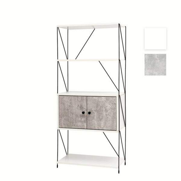 رفوف تنظيم مودرن - ابيض ورمادي