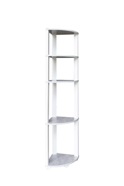 وحدة أرفف شكل زاوية 5 أرفف - أبيض