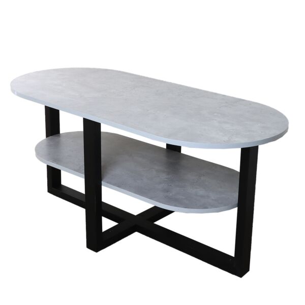 طاولة قهوة بيضاوية دورين لونا - رمادي