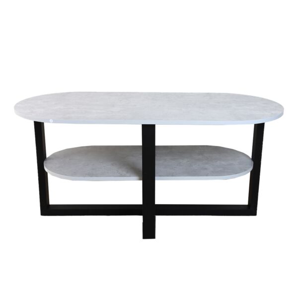 طاولة قهوة بيضاوية دورين لونا - رمادي