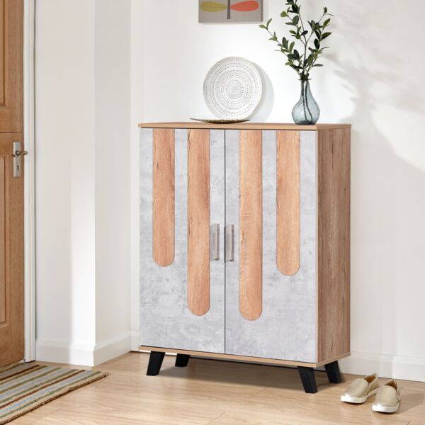 خزانة أحذية بابين سيلكشن - بيج ورمادي