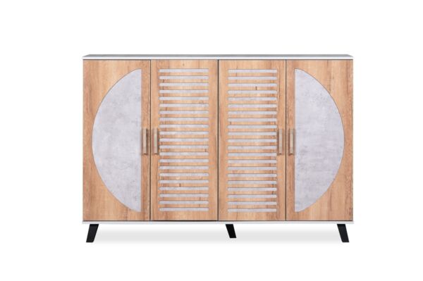 خزانة أحذية 4 أبواب مكسيكو - بيج ورمادي