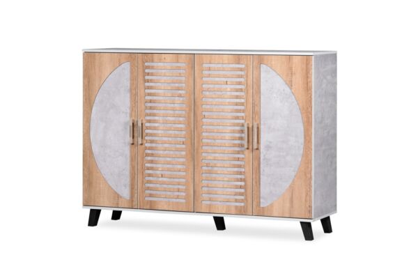 خزانة أحذية 4 أبواب مكسيكو - بيج ورمادي