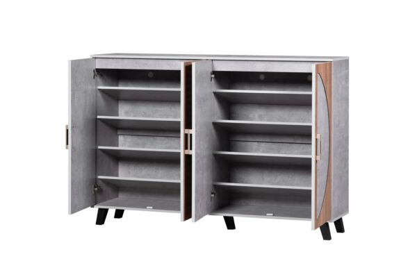 خزانة أحذية 4 أبواب مكسيكو - بيج ورمادي