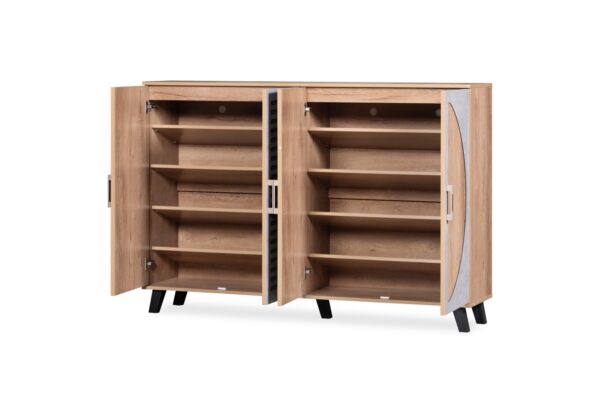 خزانة أحذية 4 أبواب ايطاليانو - بيج ورمادي