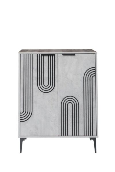 خزانة أحذية بابين خشب ماليزي موسكو - رمادي