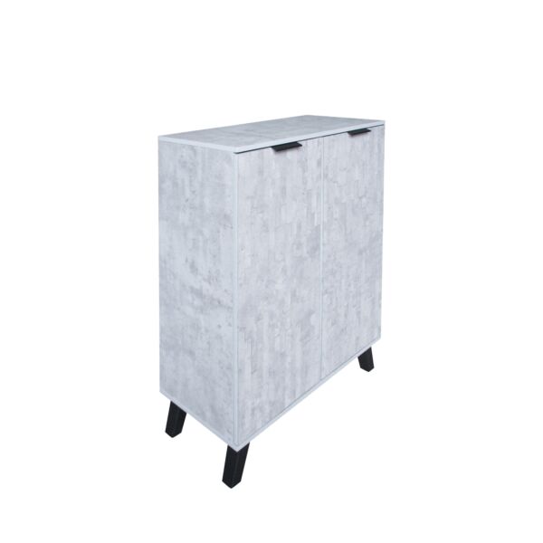 خزانة أحذية بابين خشب ماليزي لينكو - رمادي