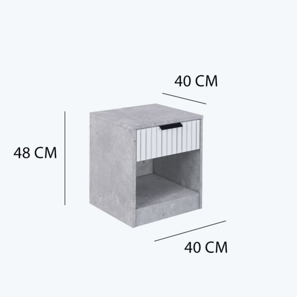 كومودينو درج ورف رومو - رمادي وأبيض
