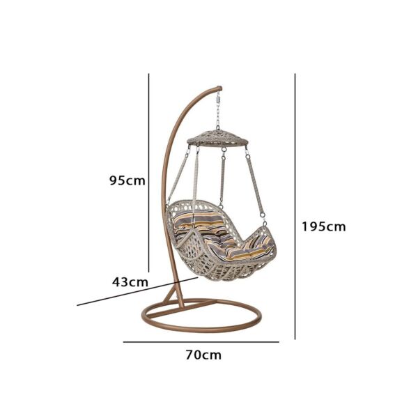 أرجوحة حديقة فنكي - مقعد واحد - رمادي