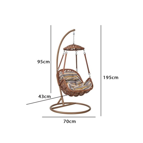 أرجوحة حديقة فنكي - مقعد واحد - بني فاتح