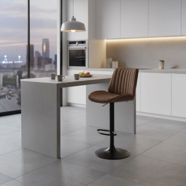 كرسي مرتفع قابل للارتفاع والتعديل بستيمل - بني