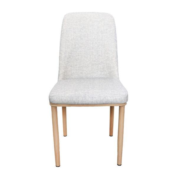 طقم طاولة طعام رخام طبيعي مع 6 كراسي مخمل بينالا - رمادي فاتح