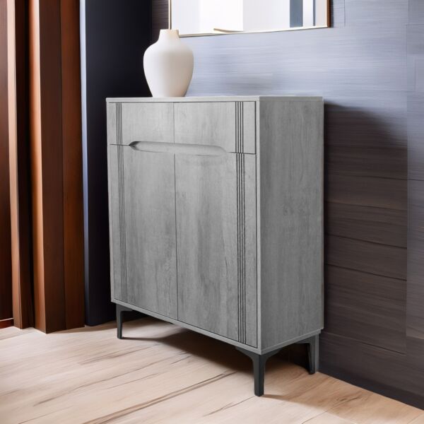 خزانة أحذية بابين اليدورا - رمادي