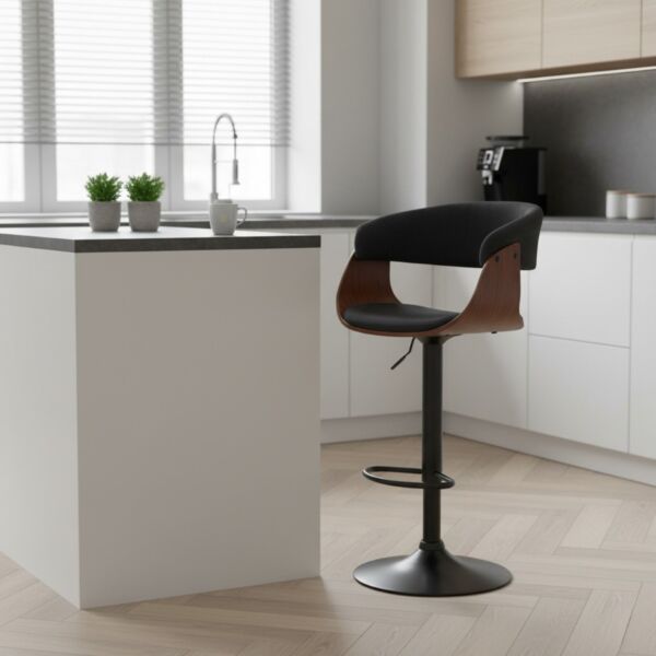 كرسي مرتفع قابل للتعديل بستيم - اسود