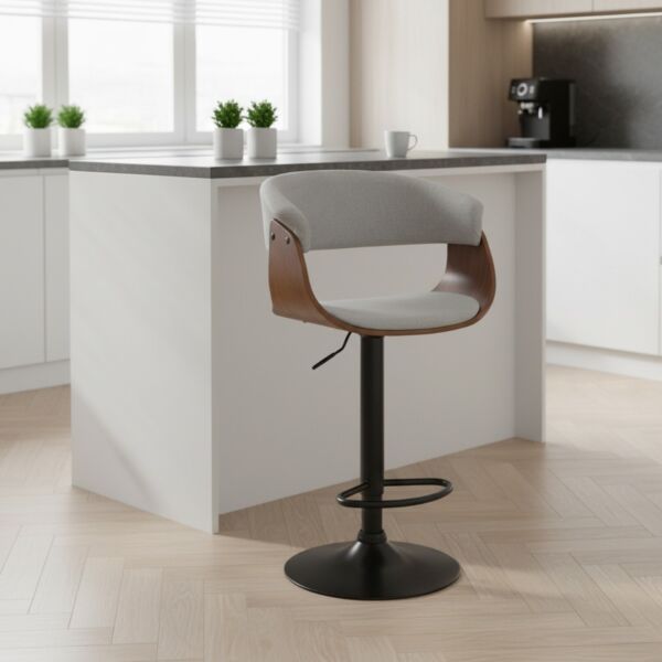 كرسي مرتفع قابل للتعديل بستيم - رمادي فاتح