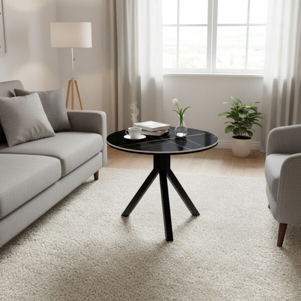 طاولة قهوة بورسلان لافينا تراي - اسود