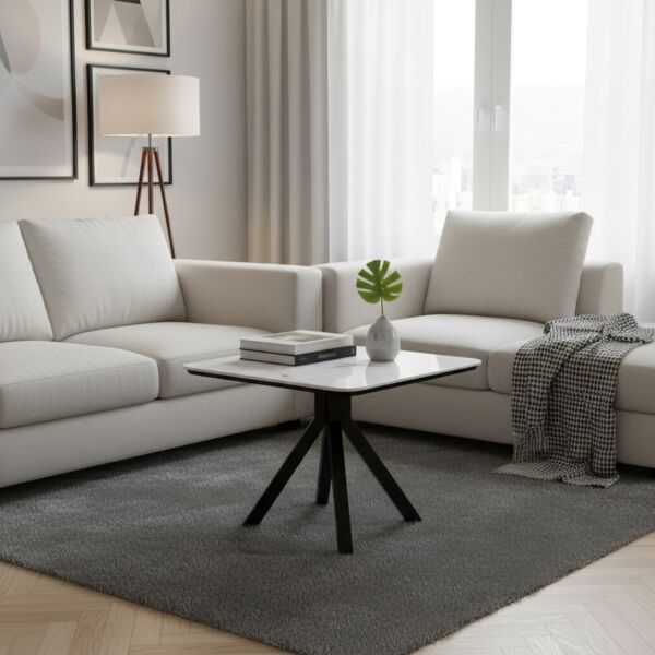 طاولة قهوه بورسلان بلينزا - ابيض