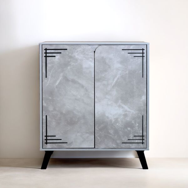 خزانة أحذية 2 باب إيزي - رمادي