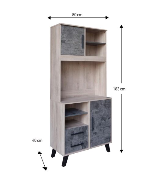 ركن قهوة مودرن خشب ماليزي كايسون - بيج ورمادي