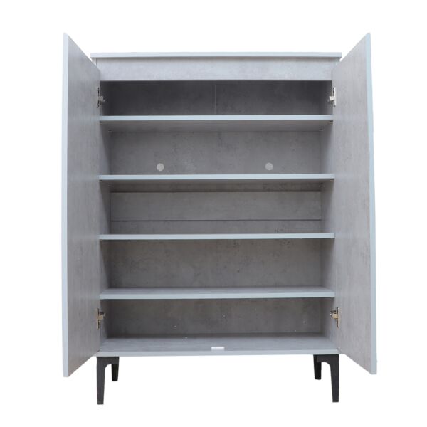 خزانة أحذية بابين خشب ماليزي جراند - رمادي