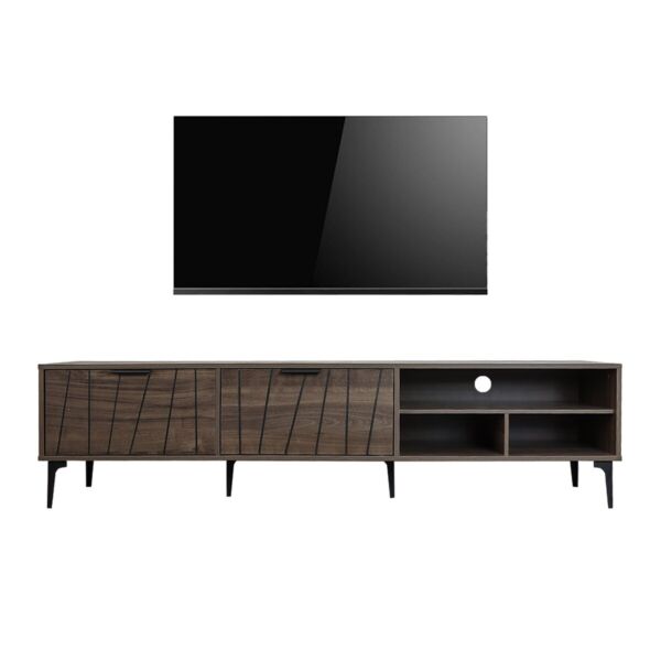 طاولة تلفزيون خشب ماليزي 180 سم فيكتور - بني