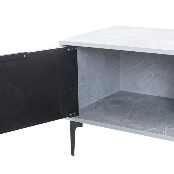 طاولة تلفزيون خشب ماليزي اللون 160سم - رمادي وأسود