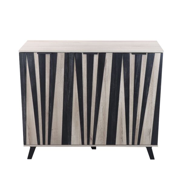 خزانة أحذية 3 أبواب روكستا - خشبي وأسود