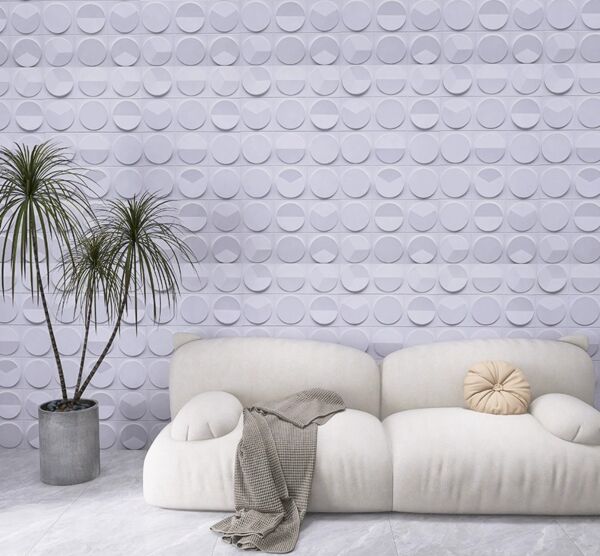 ديكور جداري بولي يوريثان كايا - ابيض