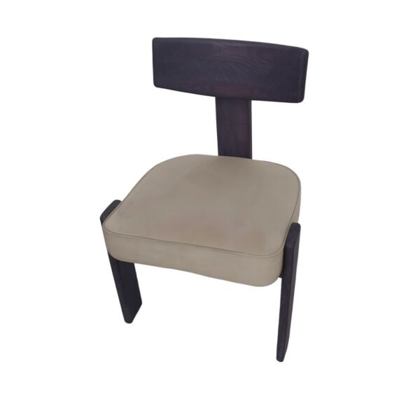 كرسي طعام خشب طبيعي سولان - بيج فاتح