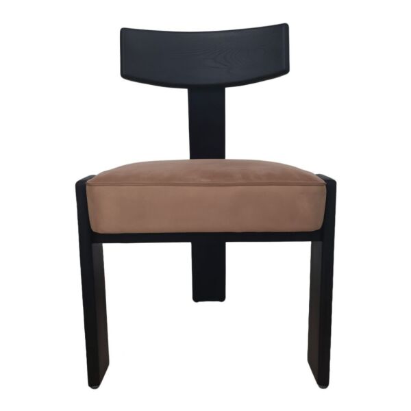 كرسي طعام خشب طبيعي سولان - بني