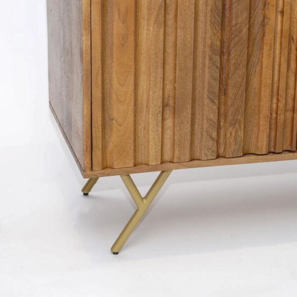 طاولة بوفيه خشب هندي طبيعي 3 باب - 180سم