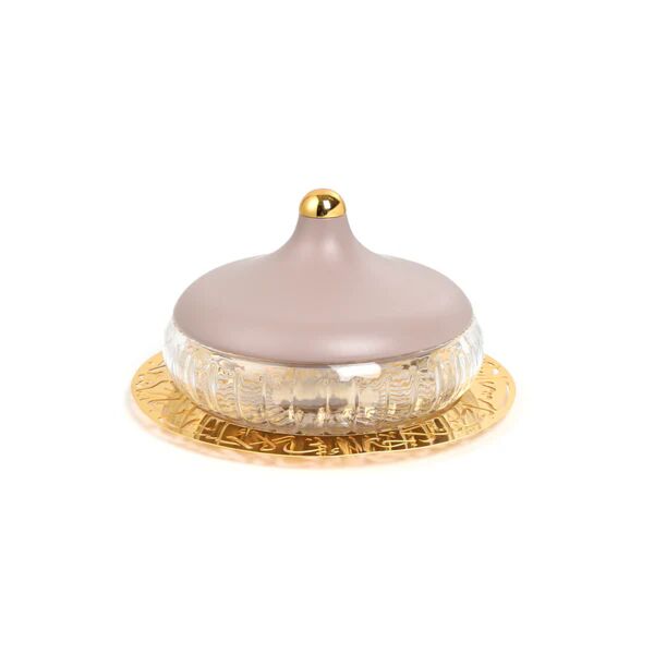 تمرية متوسطة زجاج من جوار - بنفسجي وذهبي